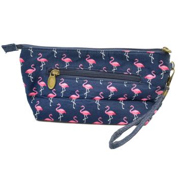 Preview: Handtasche Patchwork Kosmetiktasche Navy Flamingo